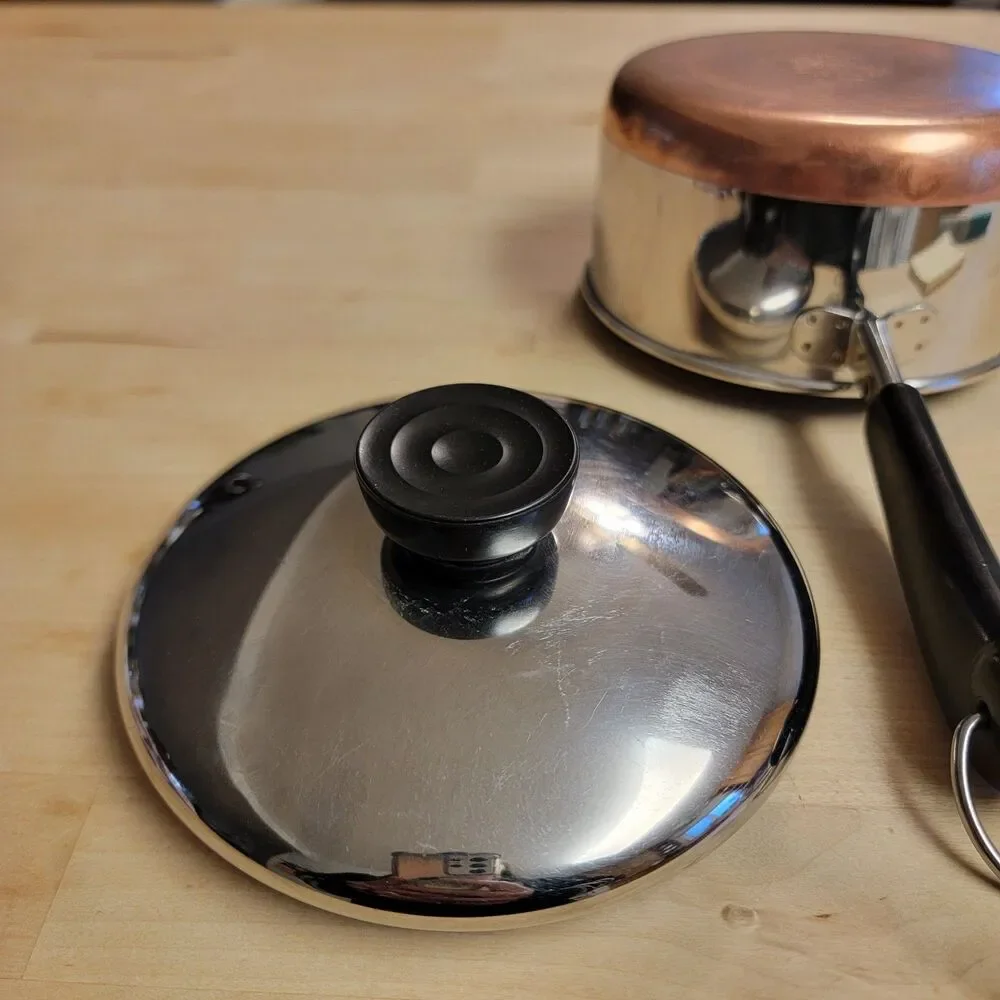 Revere Ware 1801 SaucePan 1 Qt Pot & Lid Copper Bottom Clinton Illinois USA made